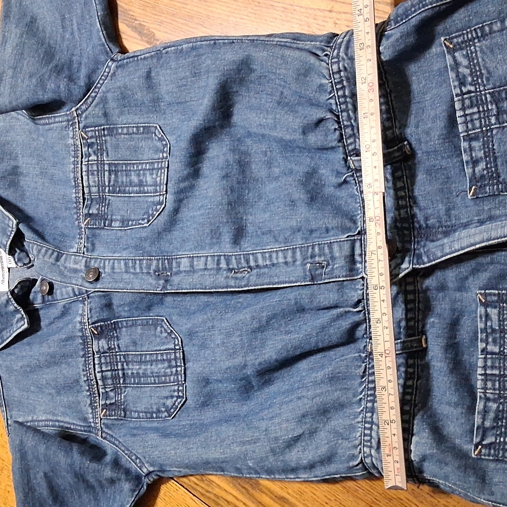 ABERCROMBIE & FITCH ROMPER Jean 00 Women BLUE Denim Preowned Used Long Sleeves - Picture 4 of 8
